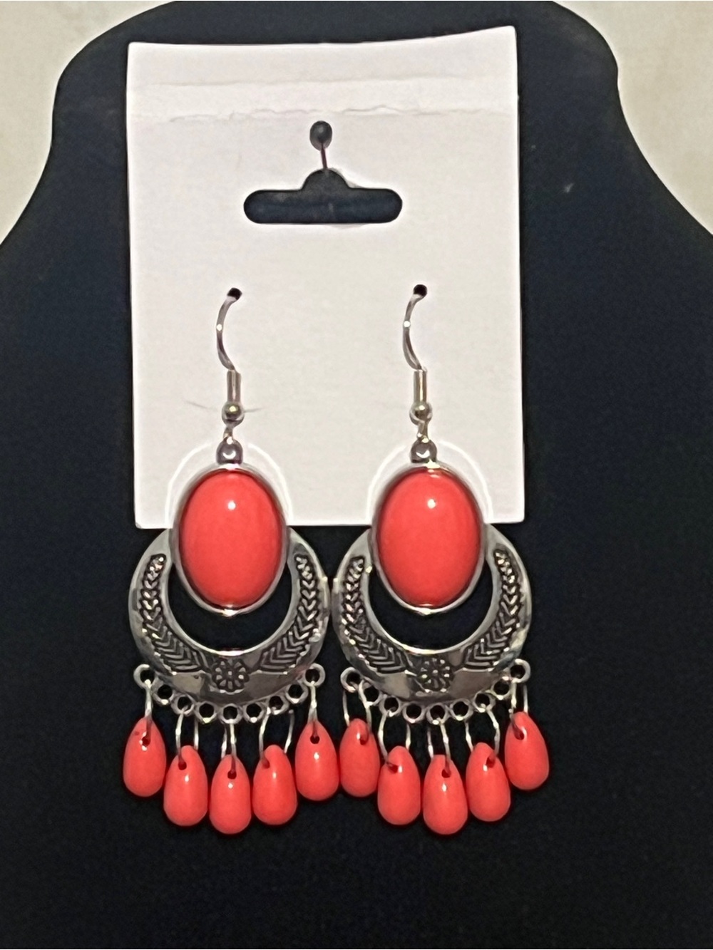 Paparazzi Silver-Tone Pink Drop Chandelier Earrings